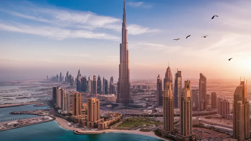 moving to dubai, burj khalifa is in background